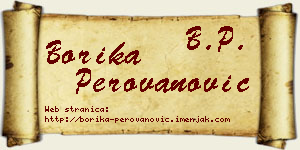 Borika Perovanović vizit kartica